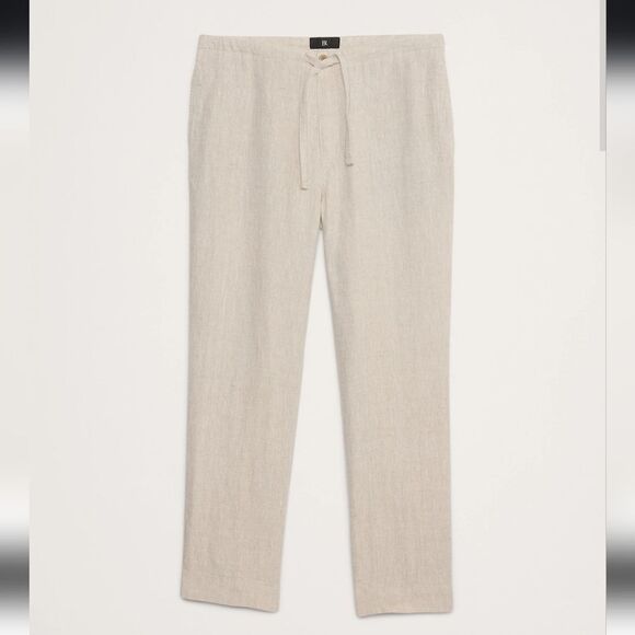 924 NWT Banana Republic Linen Beach Pant Sz XL Stone - Picture 1 of 9